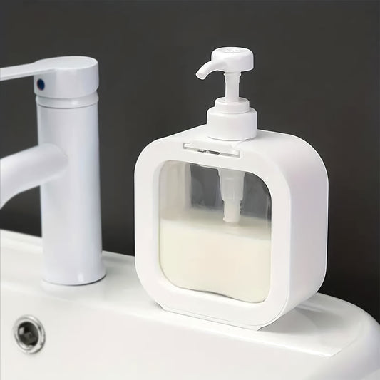 1 Set of Clear Plastic Snap Sink Dispenser Lotion Bottles with Pump for Hand Wash, Shower, Kitchen, and Bathroom